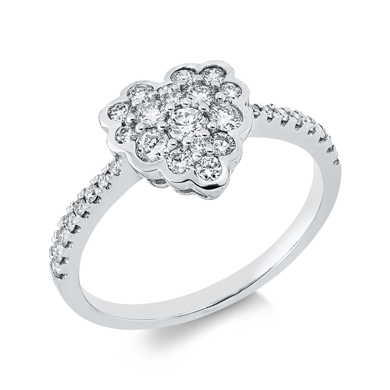Image 90002805 - Ring 18 kt WG Herz, 33 Brillanten 0,52 ct, TW-si, H:9,5 mm, B:9,8 mm, ...