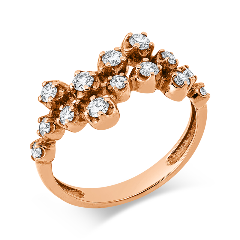 Image 90002812 - Ring 18 kt RG, 14 Brillanten 0,52 ct, TW-si, Weite:53 =*=*= Unterkategorie: Modern ...