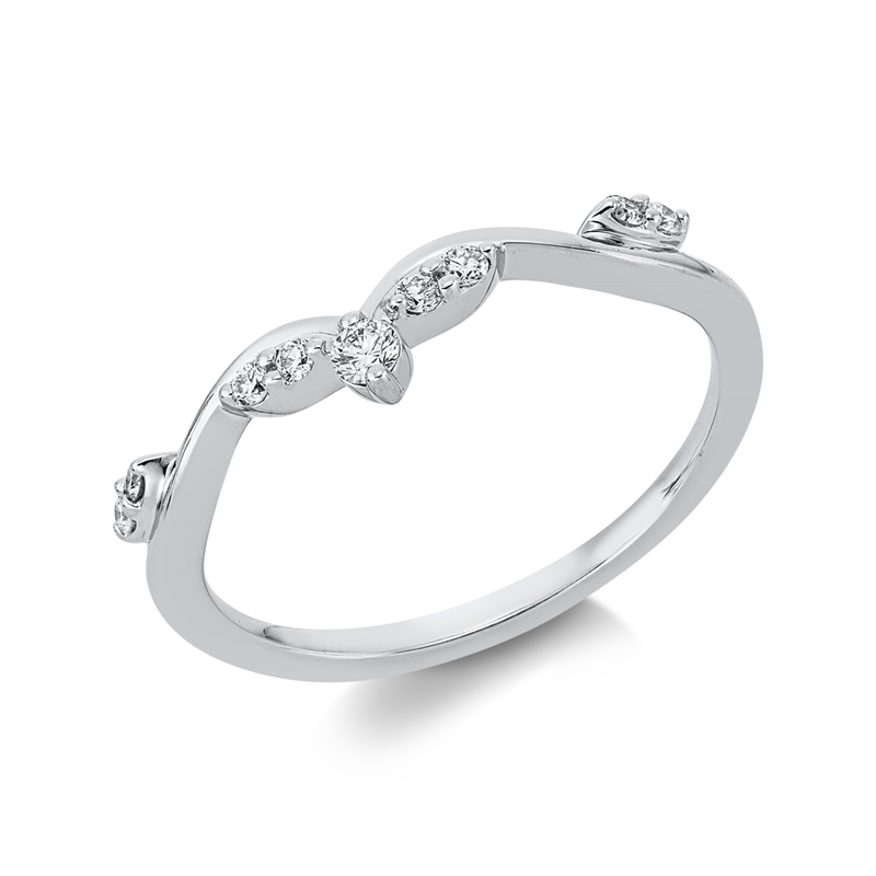 Image 90002826 - Ring 18 kt WG, 8 Brillanten 0,09 ct, TW-si, 1 Brill. 0,04 ct, TW-si, ...