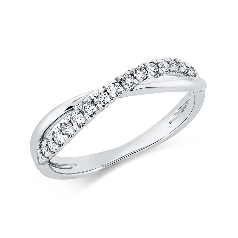 Image 90002827 - Ring 18 kt WG, 15 Brillanten 0,24 ct, TW-si, Weite:53 =*=*= Unterkategorie: Modern ...