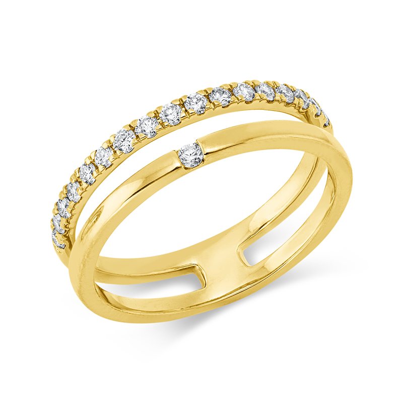 Image 90002828 - Ring 18 kt GG, 18 Brillanten 0,29 ct, TW-si, B:4,8 mm, Weite:53 =*=*= Unterkategorie: ...