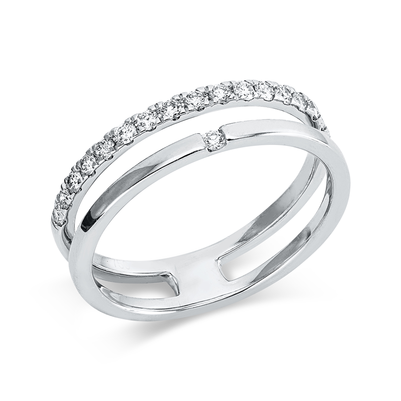 Image 90002829 - Ring 18 kt WG, 18 Brillanten 0,29 ct, TW-si, B:4,8 mm, Weite:53 =*=*= Unterkategorie: ...