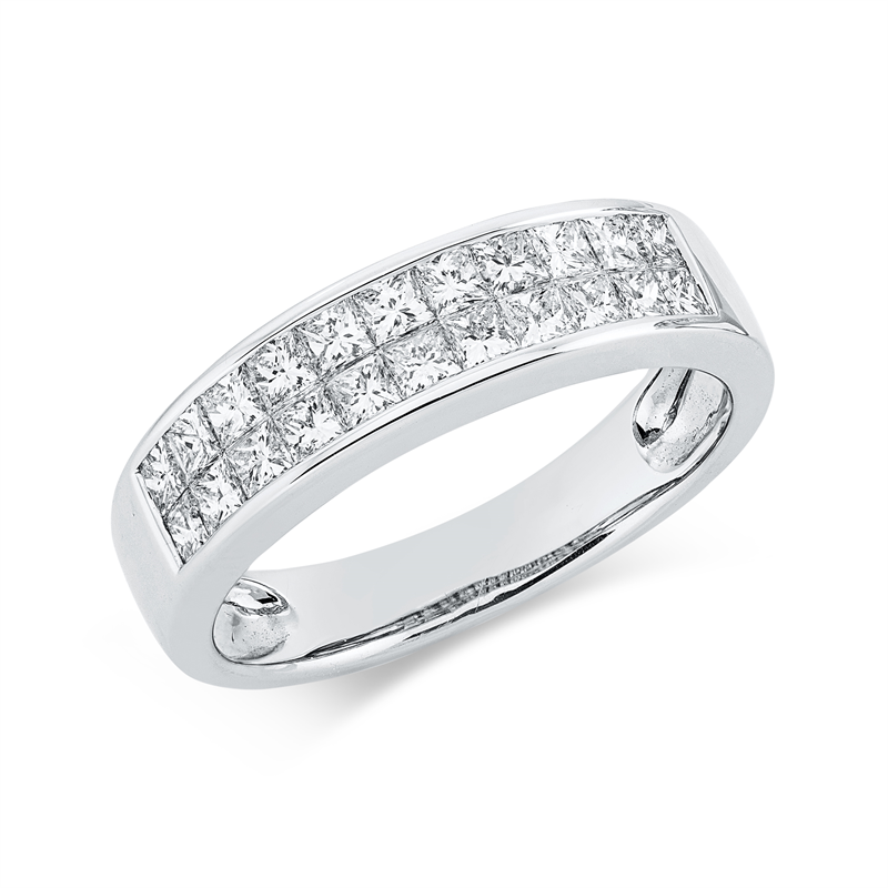 Image 90002867 - Ring 18 kt WG, 22 Princ. 1,00 ct, F-vsi, B:4,8 mm, Weite:53 =*=*= Unterkategorie: ...