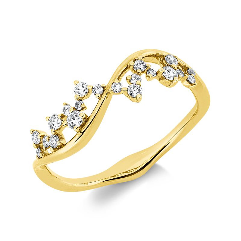Image 90002872 - Ring 18 kt GG, 20 Brillanten 0,24 ct, I-si/pi, B:5,6 mm, Weite:53 =*=*= Unterkategorie: ...