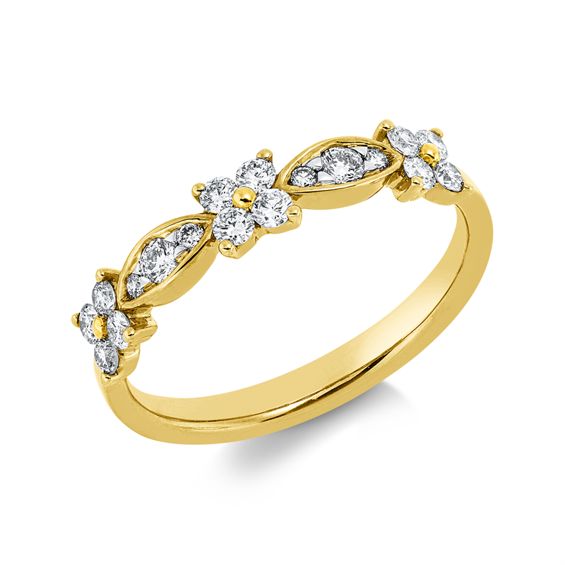 Image 90002972 - Ring 18 kt GG, Fassung rhodiniert, 18 Brillanten 0,40 ct, I-si/pi, ...