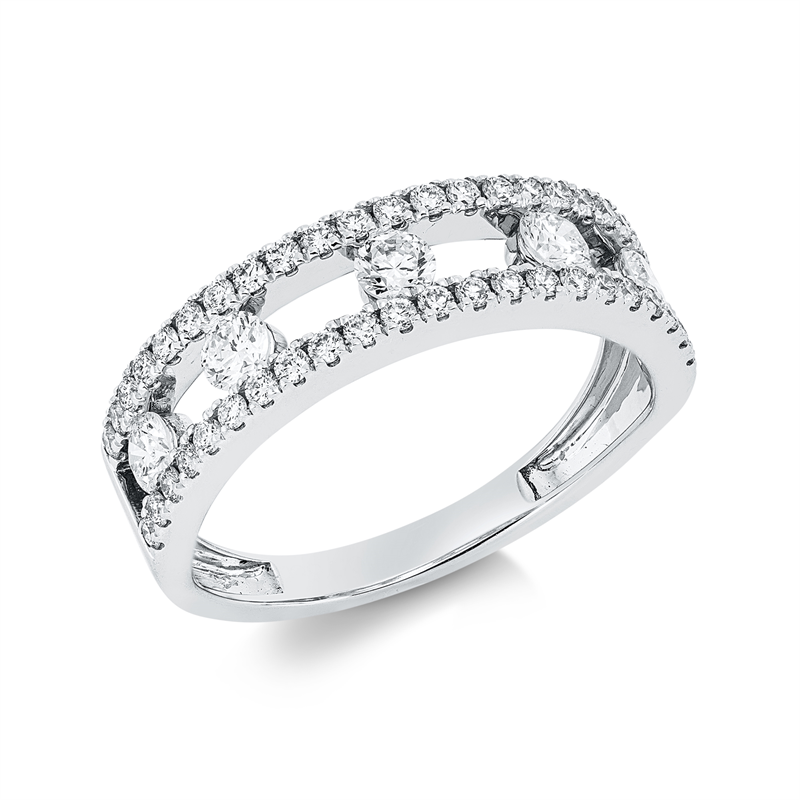 Image 90002989 - Ring 18 kt WG, 49 Brillanten 0,75 ct, F-vsi, B:5,1 mm, Weite:53 =*=*= Unterkategorie: ...