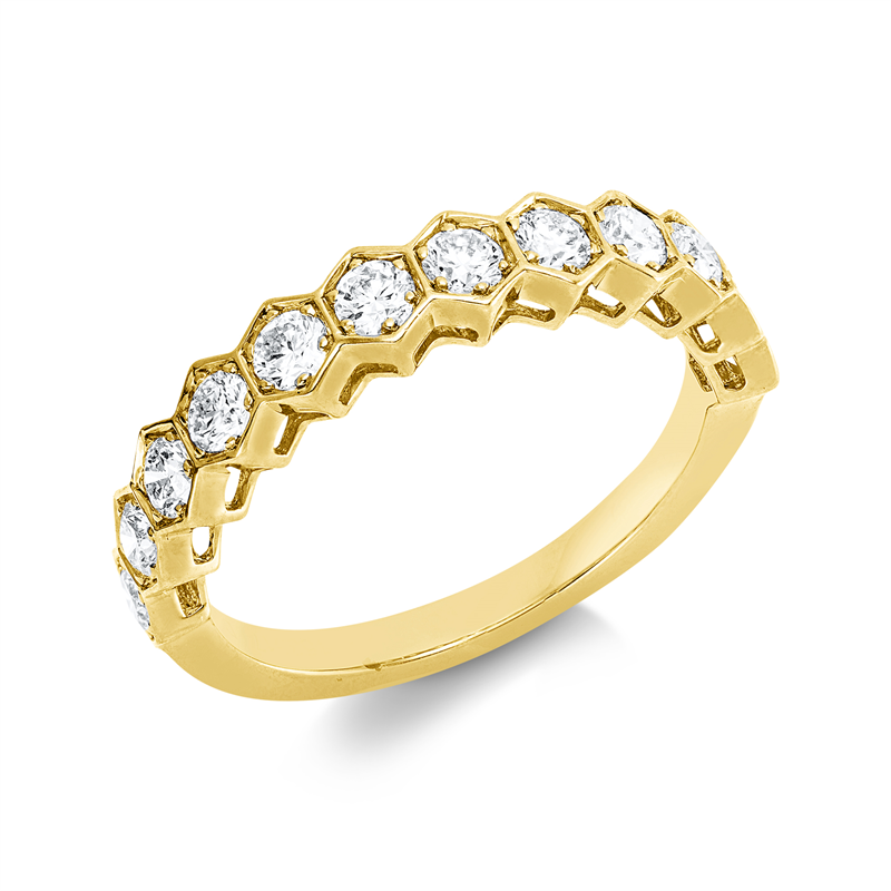 Image 90003007 - Ring 18 kt GG, 12 Brillanten 0,79 ct, TW-vsi, B:4,0 mm, Weite:54 =*=*= Unterkategorie: ...
