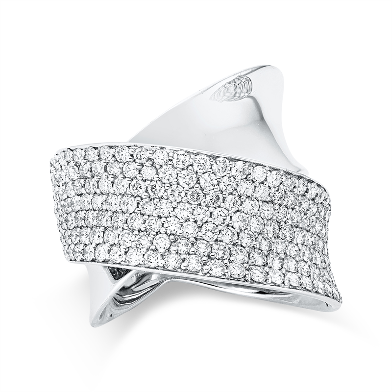 Image 90003007 - Ring 18 kt WG, 165 Brillanten 2,11 ct, TW-vsi, B:22,3 mm, ...