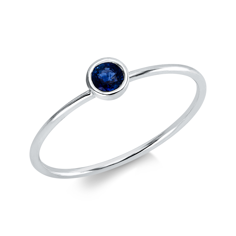 Image 90003008 - Ring Zarge 18 kt WG, 1 Saphir 0,19 ct blau, H:4,2 mm, B:4,2 mm, ...