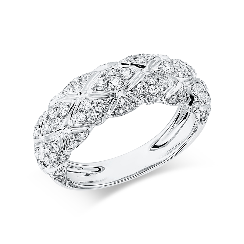 Image 90003010 - Ring 18 kt WG, 90 Brillanten 0,93 ct, TW-vsi, B:7,1 mm, Weite:54 =*=*= Unterkategorie: ...