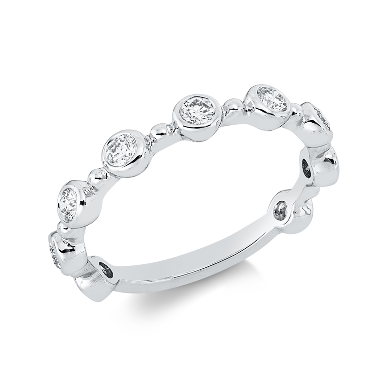 Image 90003015 - Ring Zarge 18 kt WG, 7 Brillanten 0,36 ct, TW-si, B:3,2 mm, ...