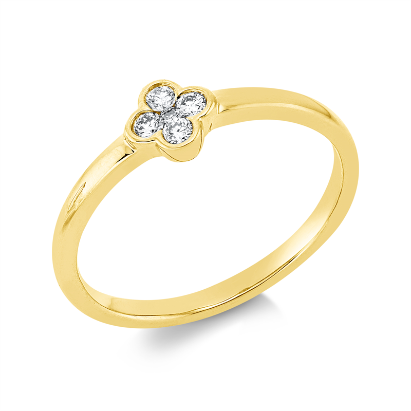Image 90003026 - Ring 18 kt GG, 4 Brillanten 0,13 ct, TW-si, 1 Brill. 0,01 ct, TW-si, ...