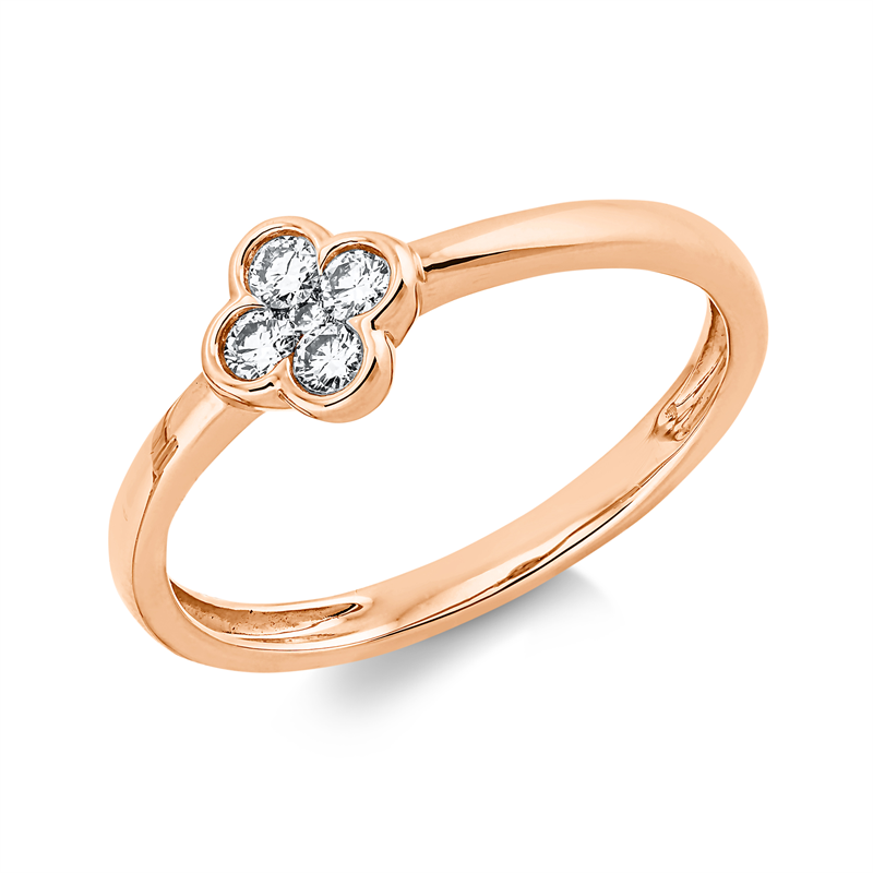 Image 90003027 - Ring 18 kt RG, 4 Brillanten 0,13 ct, TW-si, 1 Brill. 0,01 ct, TW-si, ...