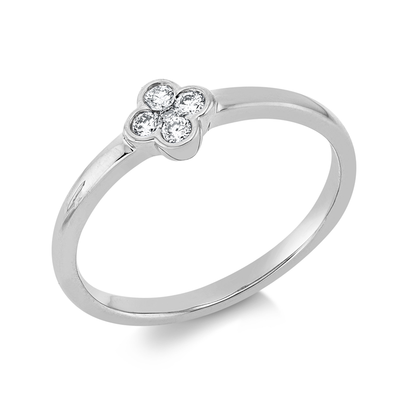 Image 90003028 - Ring 18 kt WG, 4 Brillanten 0,13 ct, TW-si, 1 Brill. 0,01 ct, TW-si, ...