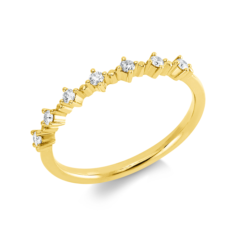 Image 90003029 - Ring 18 kt GG, 7 Brillanten 0,12 ct, TW-si, H:19,5 mm, B:2,5 mm, ...