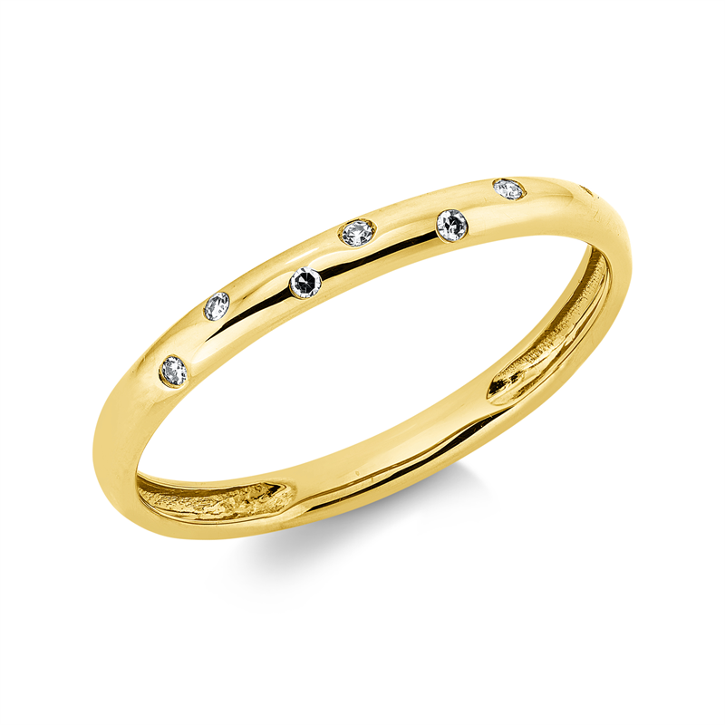 Image 90003030 - Ring 18 kt GG, 6 Diamanten 0,03 ct, TW-si, B:12,8 mm, Weite:54 =*=*= Unterkategorie: ...