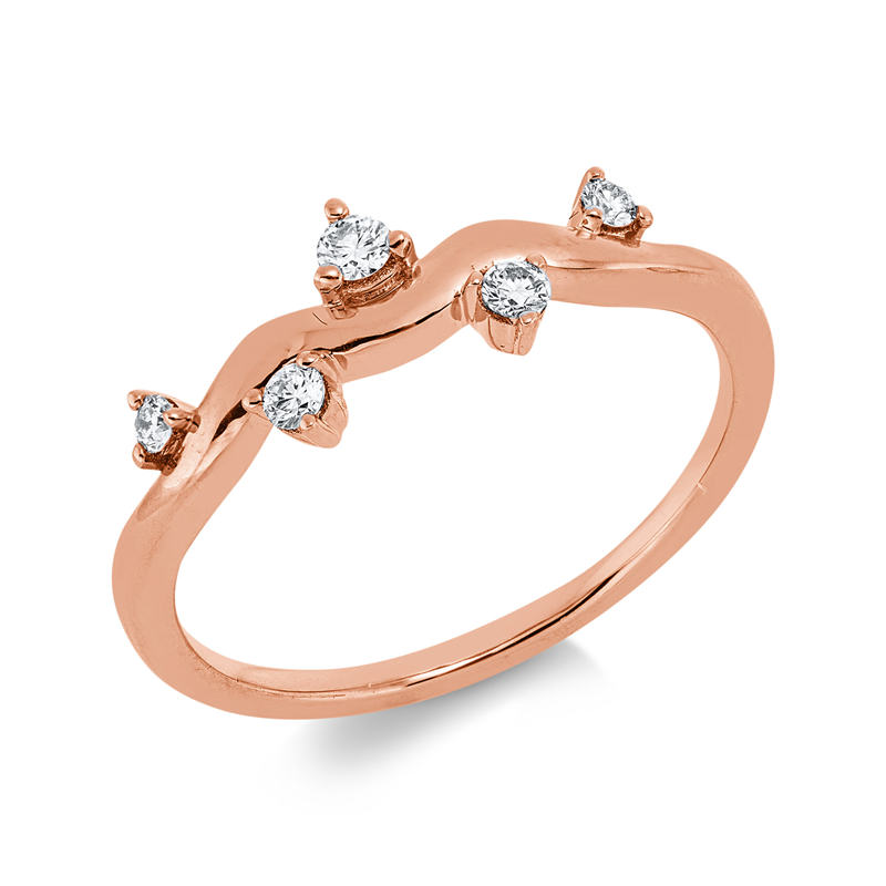 Image 90003035 - Ring 18 kt RG, 5 Brillanten 0,13 ct, TW-si, Weite:54 =*=*= Unterkategorie: Modern ...