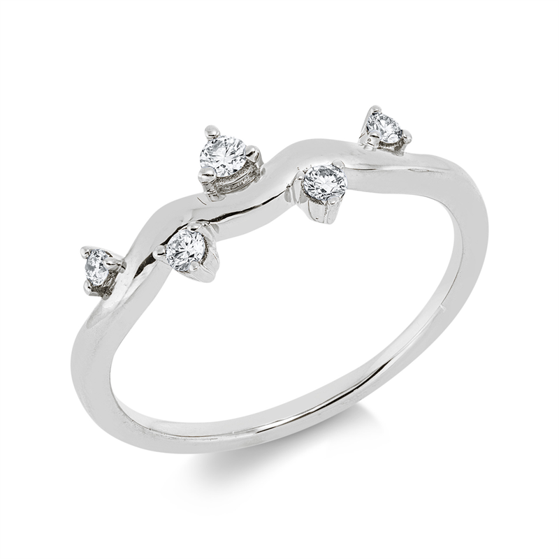 Image 90003036 - Ring 18 kt WG, 5 Brillanten 0,13 ct, TW-si, Weite:54 =*=*= Unterkategorie: Modern ...
