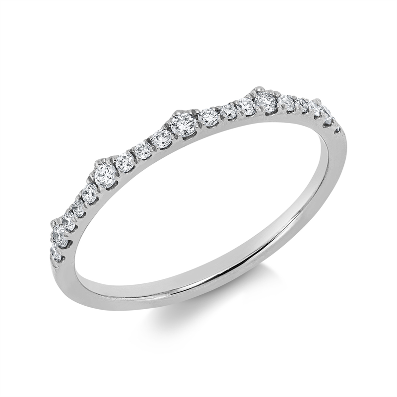 Image 90003037 - Ring 18 kt WG, 5 Brillanten 0,08 ct, TW-pi, 14 Brillanten 0,10 ct, TW-pi, ...