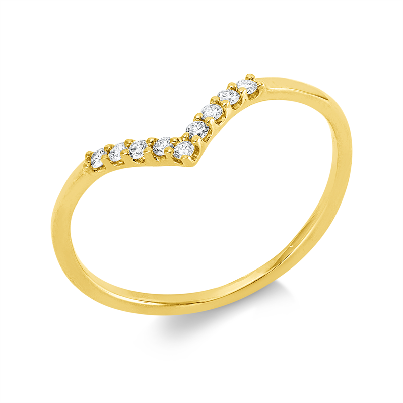 Image 90003038 - Ring 18 kt GG, 9 Brillanten 0,09 ct, TW-si, B:6,9 mm, Weite:54 =*=*= Unterkategorie: ...