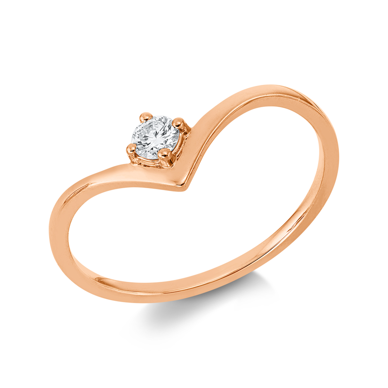 Image 90003051 - Ring 4er-Krappe 18 kt RG, 1 Brill. 0,11 ct, TW-si, Weite:54 =*=*= Unterkategorie: ...