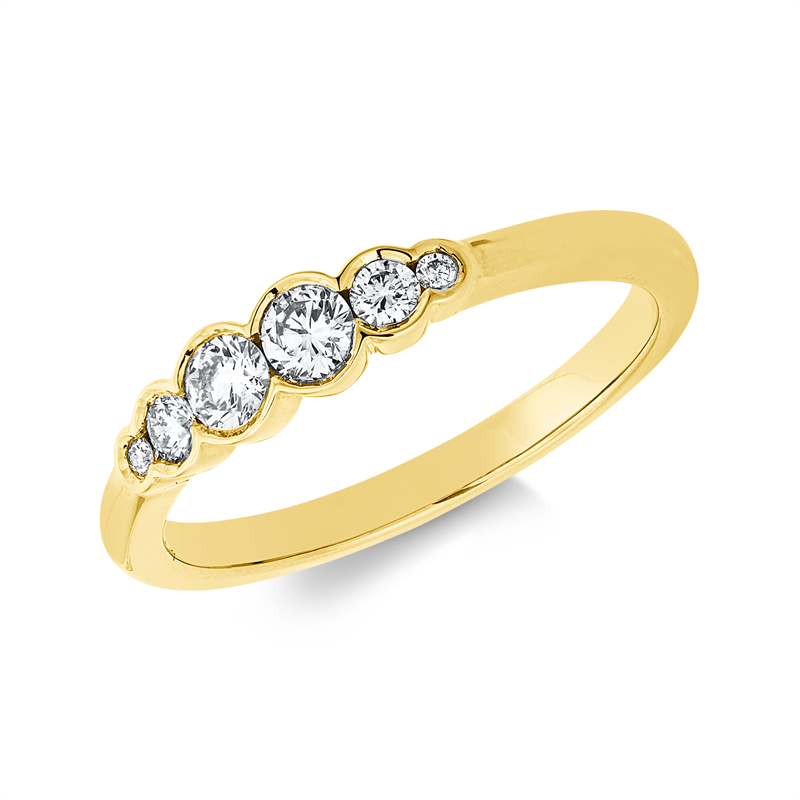 Image 90003053 - Ring 18 kt GG, 2 Brillanten 0,09 ct, TW-si, 2 Brillanten 0,02 ct, TW-si, 2 Brillanten ...