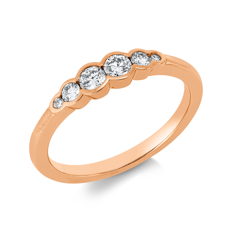Image 90003054 - Ring 18 kt RG, 2 Brillanten 0,09 ct, TW-si, 2 Brillanten 0,02 ct, TW-si, 2 Brillanten ...