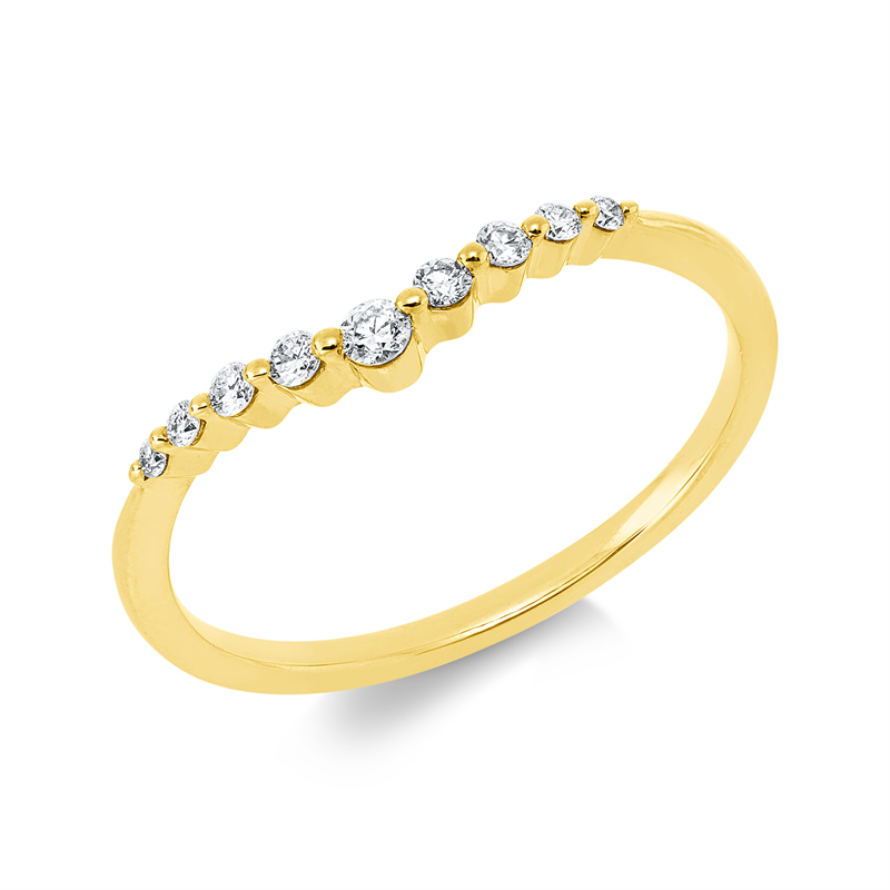 Image 90003101 - Ring 18 kt GG, 7 Brillanten 0,11 ct, TW-pi, 2 Brillanten 0,01 ct, TW-pi, ...