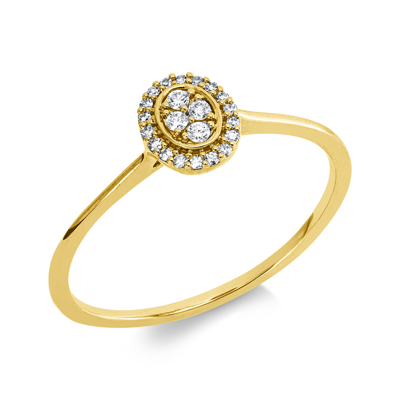 Image 90003105 - Ring 18 kt GG, 18 Diamanten 0,04 ct, TW-si, 4 Brillanten 0,04 ct, TW-si, H:6,0 mm, B:6,7 ...