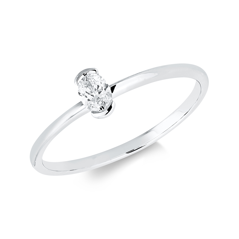 Image 90003111 - Ring 18 kt WG, 1 Oval 0,15 ct, TW-si, Weite:54 =*=*= Unterkategorie: Solitaire, ...