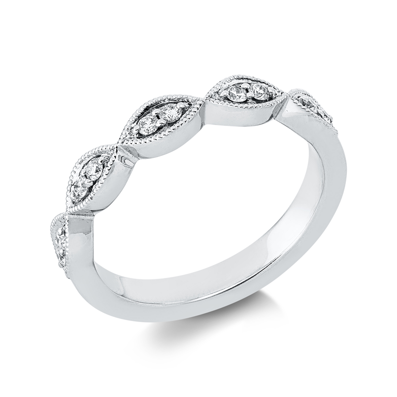 Image 90003123 - Ring 14 kt WG, 10 Brillanten 0,14 ct, W-pi, B:3,3 mm, Weite:53 =*=*= Unterkategorie: ...