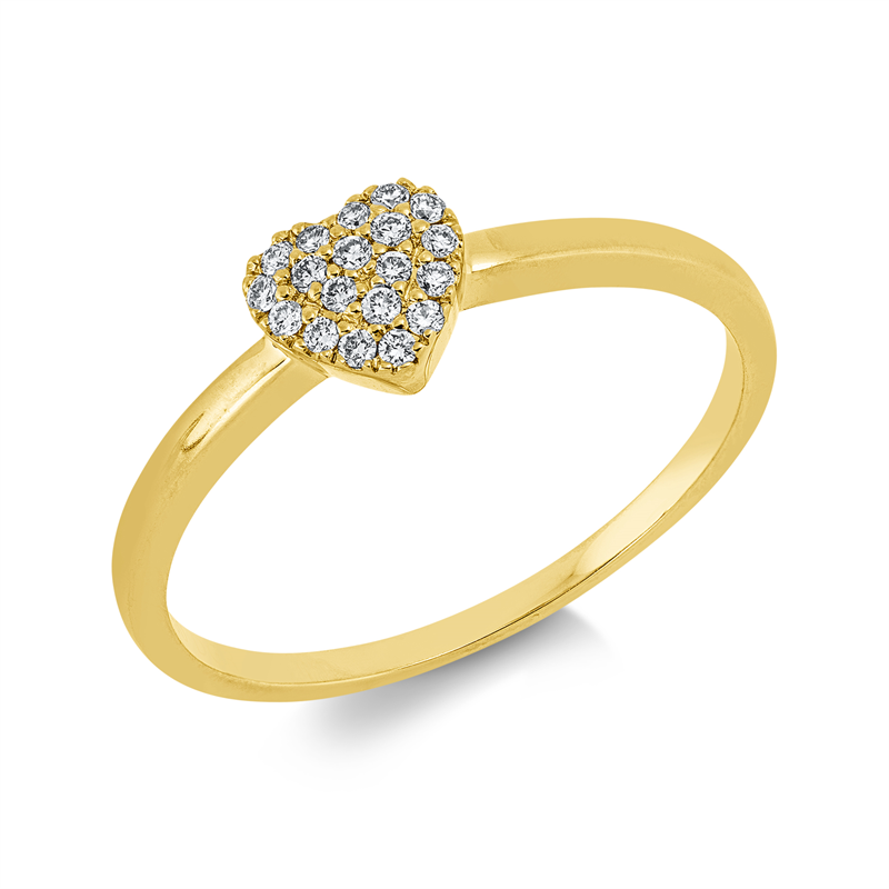 Image 90003127 - Ring 18 kt GG Herz, 19 Brillanten 0,09 ct, TW-si, H:5,9 mm, B:5,4 mm, ...