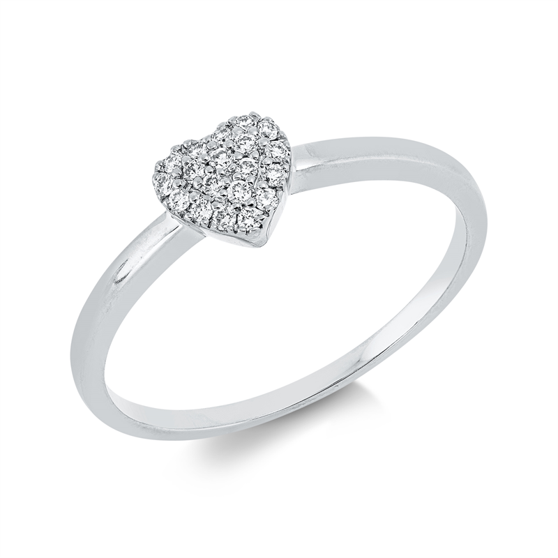 Image 90003128 - Ring 18 kt WG Herz, 19 Brillanten 0,09 ct, TW-si, H:5,9 mm, B:5,4 mm, ...