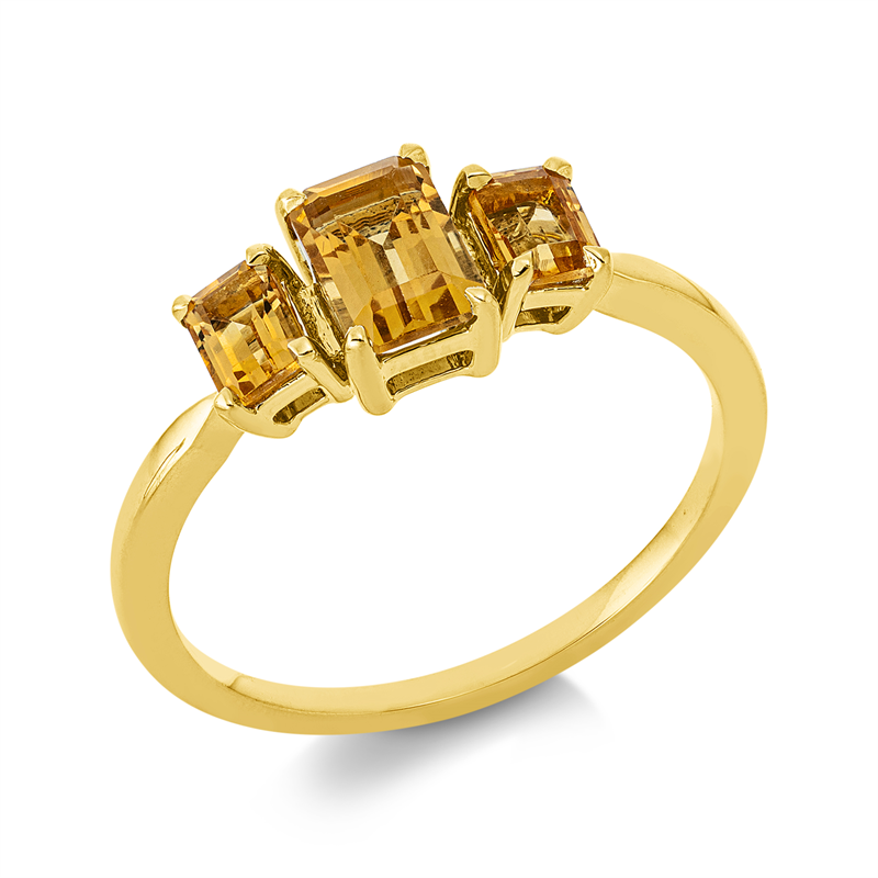 Image 90003132 - Ring 4er-Krappe 18 kt GG, 1 Citrin 0,61 ct, 2 Citrin 0,42 ct, H:12,0 mm, B:6,5 mm, ...