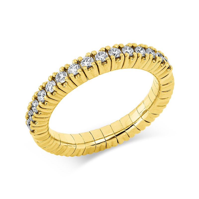 Image 90003133 - Ring 4er-Krappe 18 kt GG, Flex-Band, variabel, 15 Brillanten 0,40 ct, TW-si, B:3,3 mm, ...
