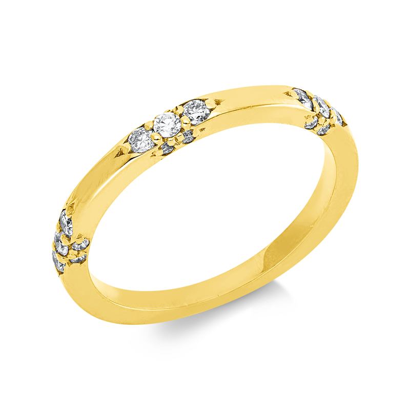 Image 90003135 - Ring 18 kt GG, 12 Brillanten 0,05 ct, TW-si, 9 Brillanten 0,16 ct, TW-si, B:2,3 mm, ...