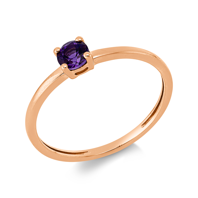 Image 90003138 - Ring 4er-Krappe 18 kt RG, 1 Amethyst 0,23 ct lila, H:3,9 mm, B:4,0 mm, ...