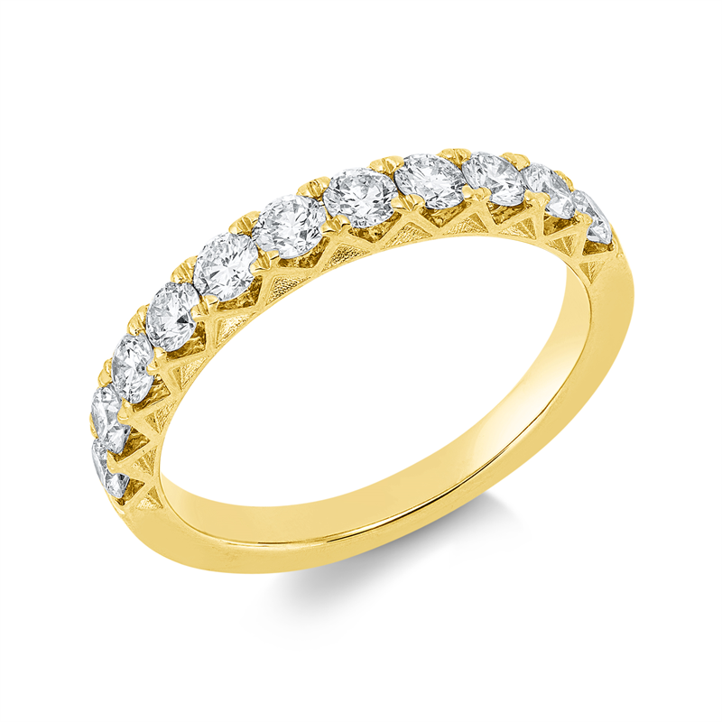 Image 90003161 - Ring 18 kt GG, 11 Brillanten 0,77 ct, TW-si, B:2,8 mm, Weite:53 =*=*= Unterkategorie: ...