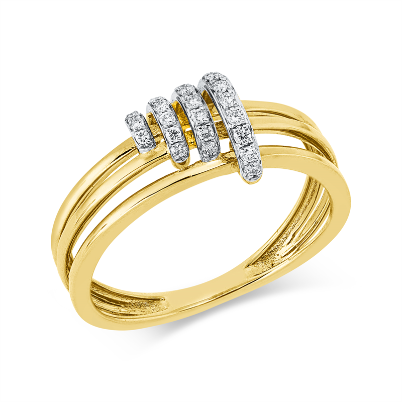 Image 90003163 - Ring 18 kt GG WG, 26 Brillanten 0,12 ct, W-pi, H:6,7 mm, B:7,6 mm, ...