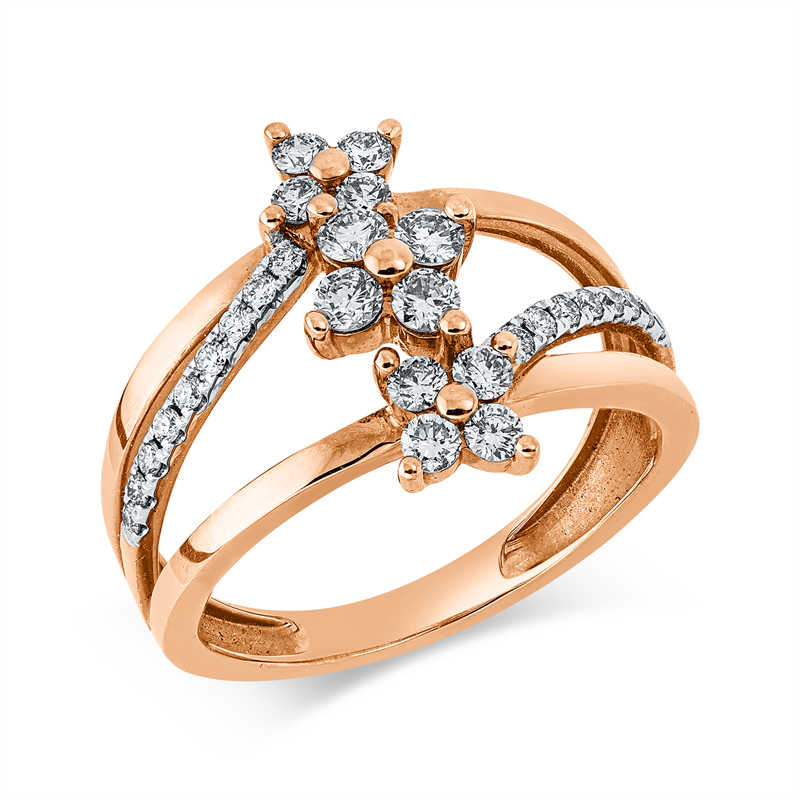 Image 90003164 - Ring 18 kt RG, Fassung rhodiniert, 29 Brillanten 0,57 ct, J-vsi/si, H:6,8 mm, B:16,0 mm, ...