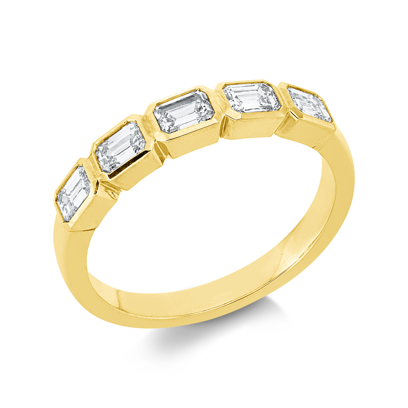 Image 90003175 - Ring 18 kt GG, 5 Sm.schliff 0,81 ct, TW-si, B:3,3 mm, Weite:54 =*=*= Unterkategorie: ...