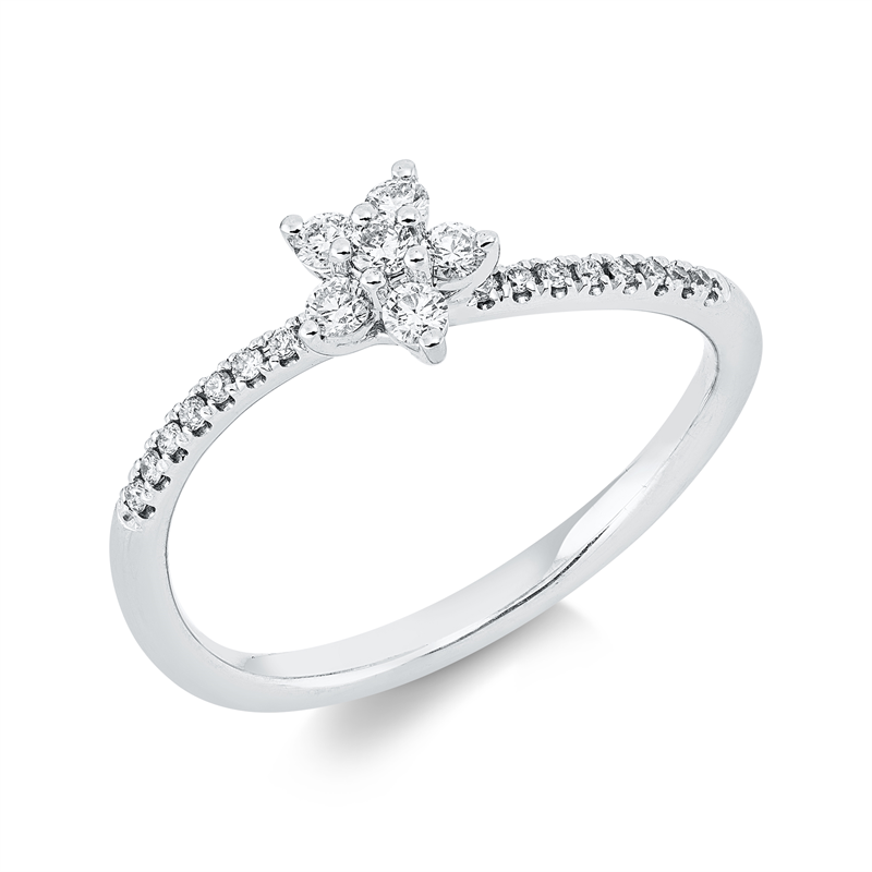 Image 90003207 - Ring 18 kt WG, 22 Brillanten 0,20 ct, TW-si, H:6,0 mm, B:5,8 mm, ...