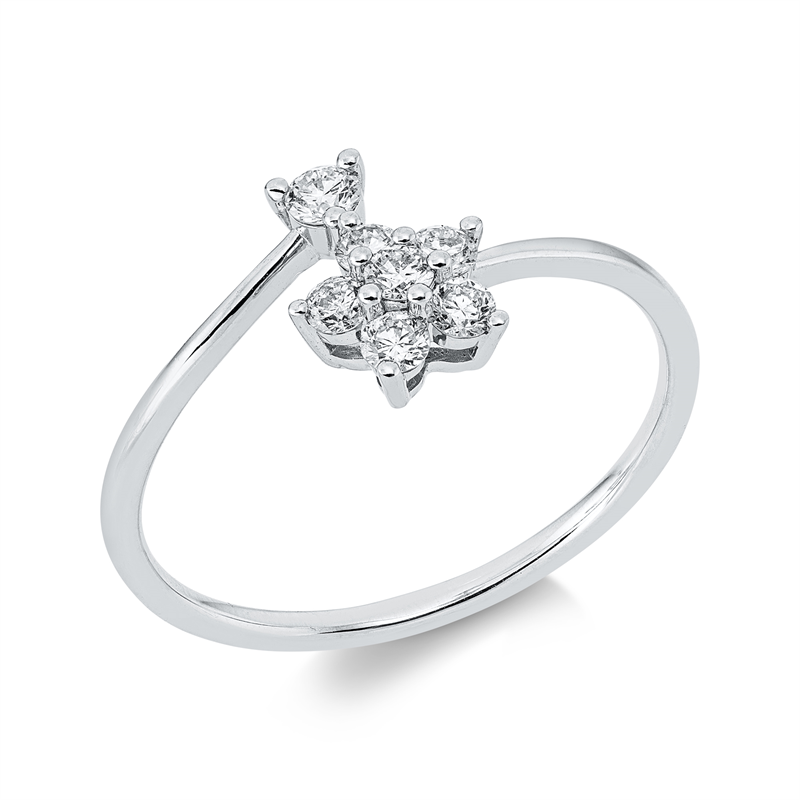 Image 90003210 - Ring 18 kt WG, 7 Brillanten 0,26 ct, TW-si, H:6,4 mm, B:9,2 mm, ...