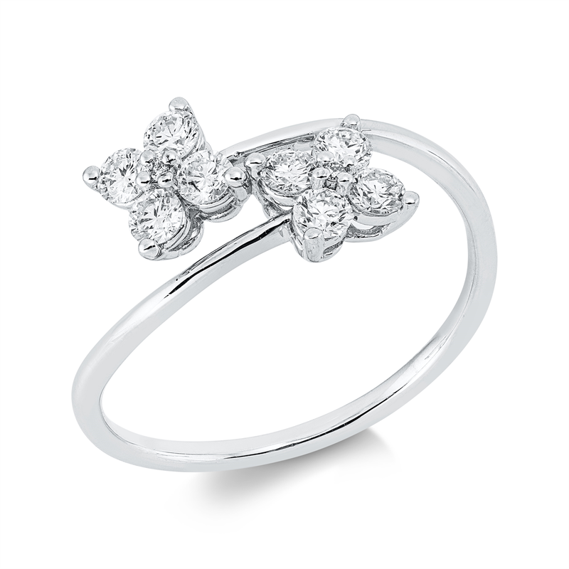 Image 90003211 - Ring 18 kt WG, 10 Brillanten 0,42 ct, TW-si, H:11,3 mm, B:9,0 mm, ...
