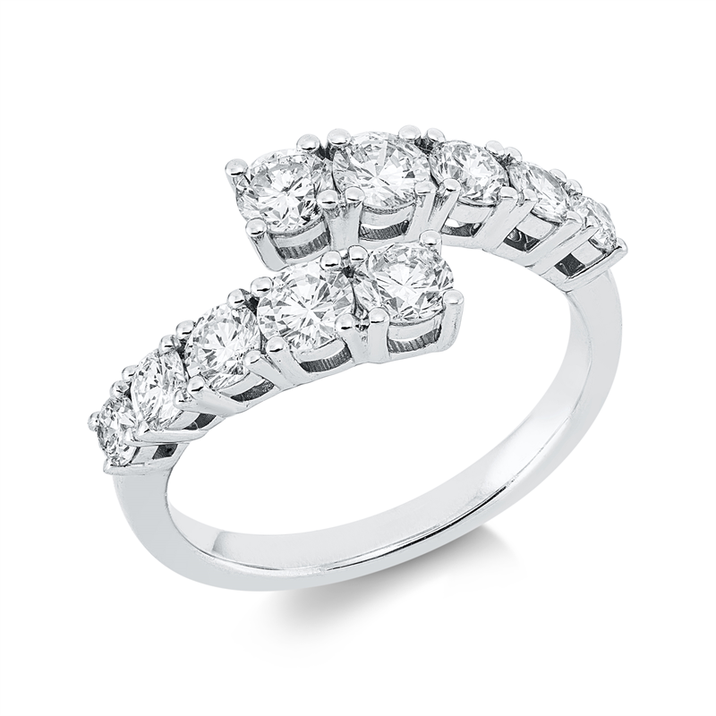 Image 90003213 - Ring 18 kt WG, 10 Brillanten 1,35 ct, TW-si, B:9,0 mm, Weite:53 =*=*= Unterkategorie: ...