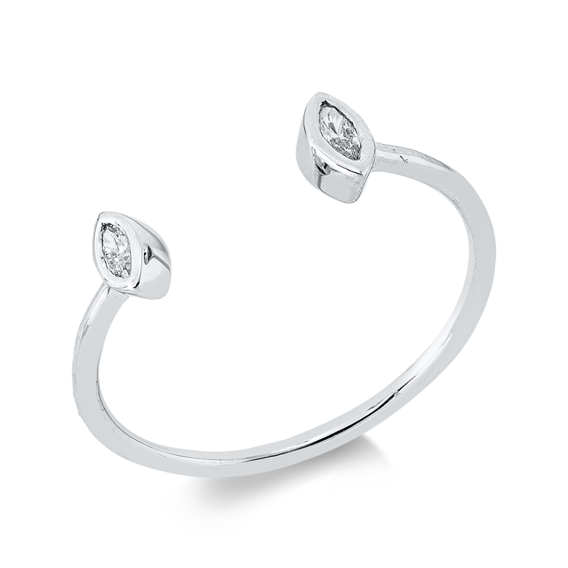 Image 90003218 - Ring 18 kt WG, 2 Navette 0,08 ct, TW-vsi/si, H:11,8 mm, B:5,0 mm, ...