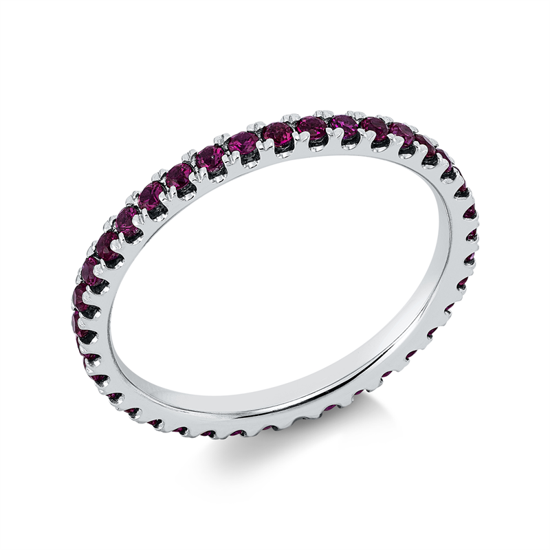 Image 90003233 - Ring 18 kt WG, 37 Rubine 0,58 ct rot, B:2,0 mm, Weite:52 =*=*= Unterkategorie: ...