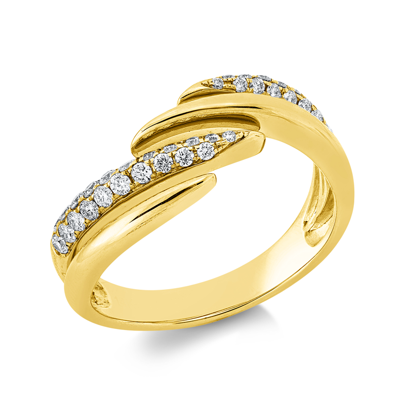 Image 90003241 - Ring 14 kt GG, 37 Brillanten 0,34 ct, W-si/pi, B:9,2 mm, Weite:54 =*=*= Unterkategorie: ...