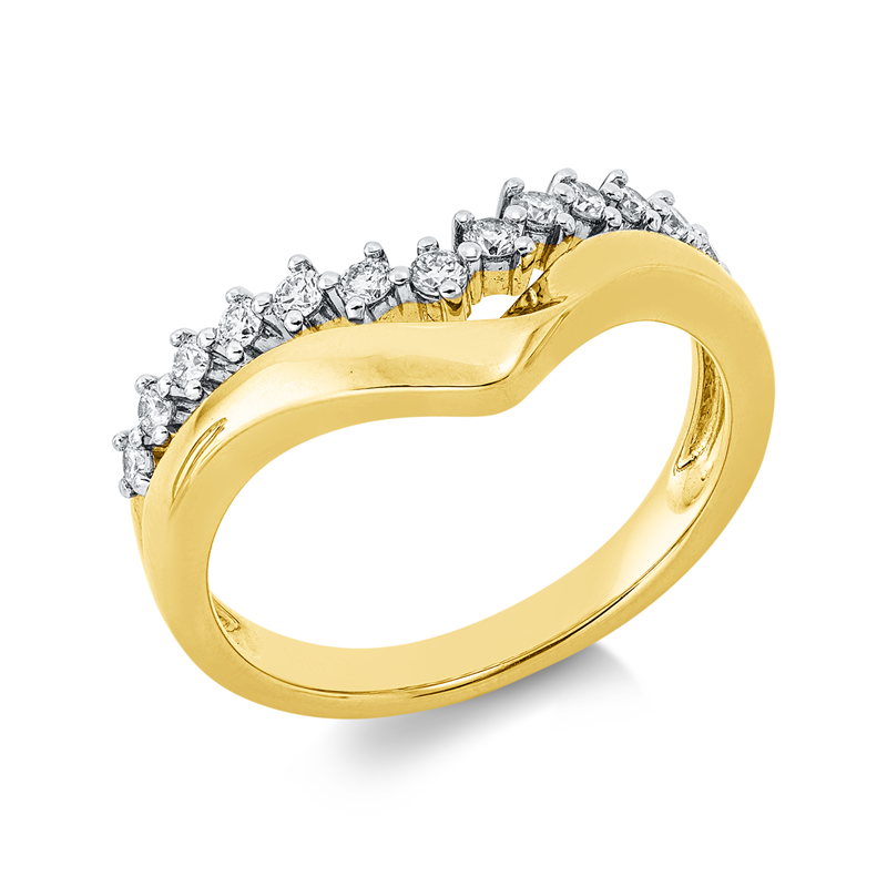 Image 90003242 - Ring 14 kt GG WG, 13 Brillanten 0,24 ct, W-si/pi, B:9,5 mm, ...