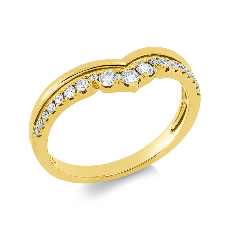 Image 90003244 - Ring 14 kt GG, 19 Brillanten 0,25 ct, W-si/pi, B:6,2 mm, Weite:54 =*=*= Unterkategorie: ...